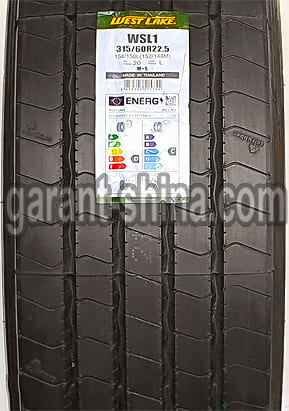 WestLake WSL1 (рулевая) 315/60 R22.5 154/150L 20PR - Фото протектора с этикеткой детально